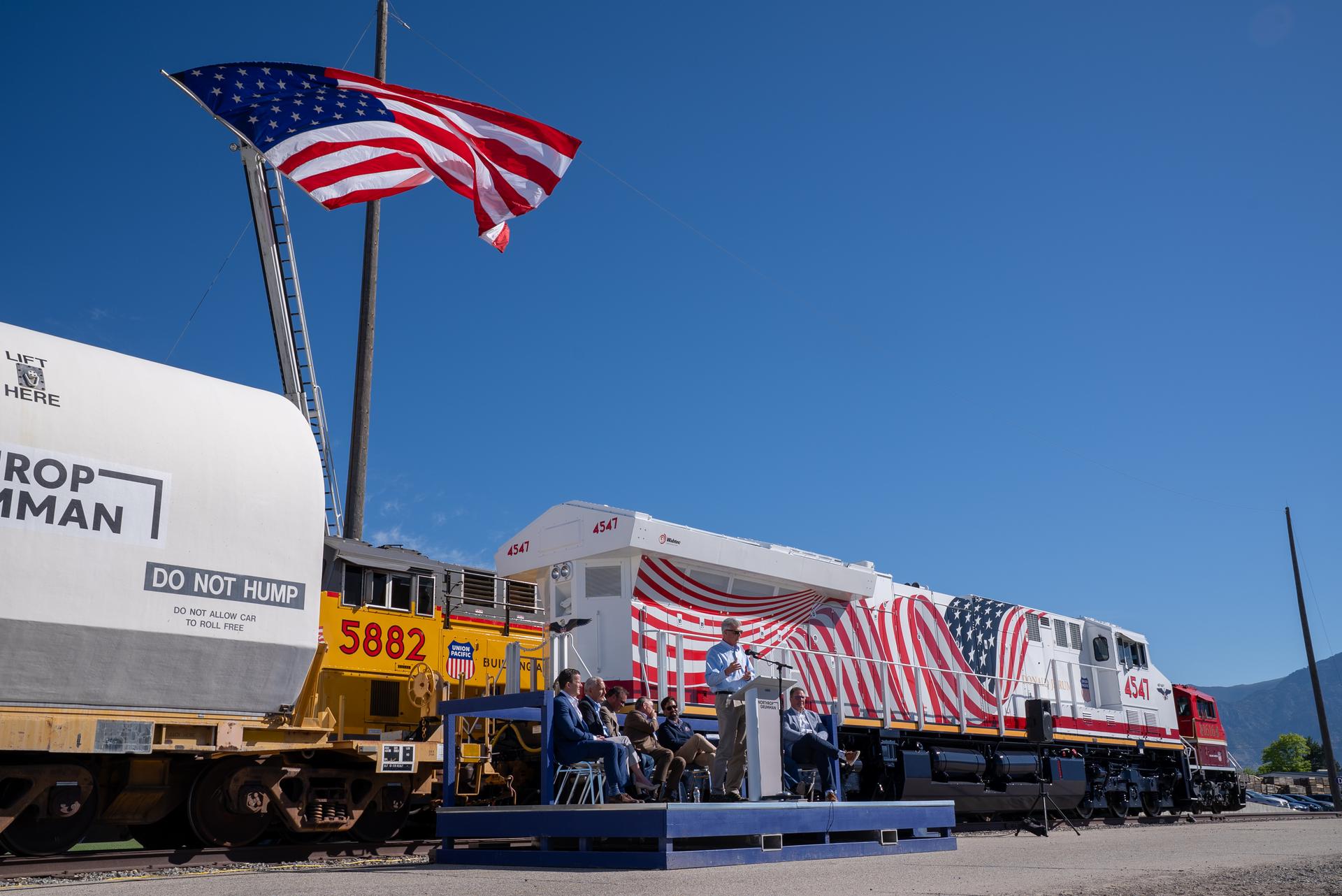 These images capture the final booster motor segments for NASA’s Artemis III mission departing Northrop Grumman’s Railyard Shipping Facility in Corinne, Utah, June 2. The eight segments will form the twin five-segment solid rocket boosters for the agency’s SLS (Space Launch System) rocket, providing more than 75% of the vehicle’s total thrust at liftoff.    Due to their immense size and weight, the booster segments are transported in specialized carriers and are being hauled by Union Pacific Railroad’s newest commemorative locomotive, No. 4547. Marking its inaugural mission, the locomotive will deliver the flight hardware to NASA’s Kennedy Space Center in Florida, where stacking operations for Artemis III are set to begin later this year. 